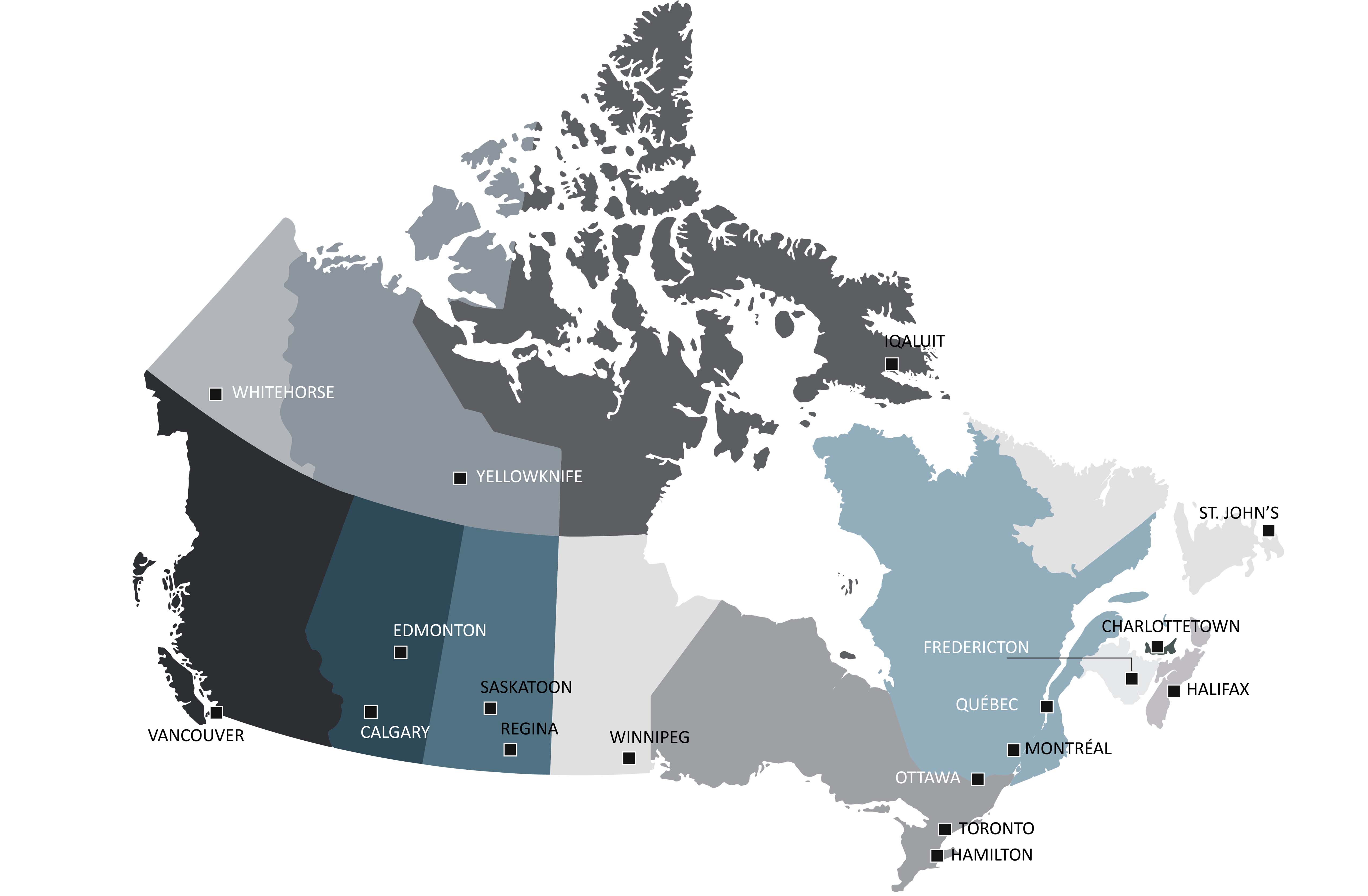 57 courtrooms across Canada